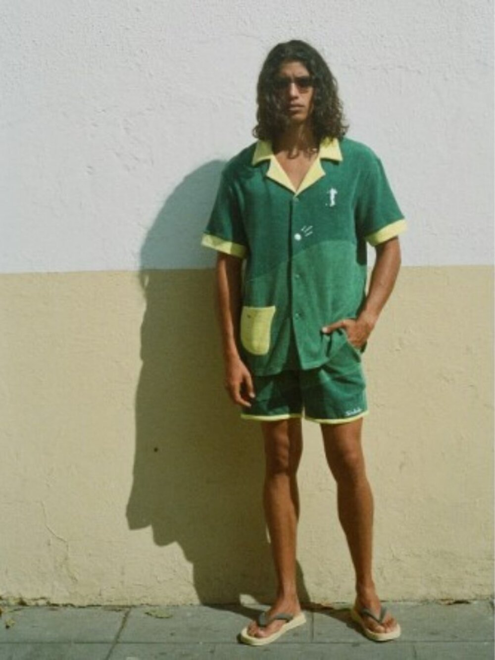 NWT Tombolo Green & Yellow Mulligan Terry Cloth Golf Shorts